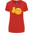 Emoji Middle Finger Flip Funny Offensive Womens Wider Cut T-Shirt Red