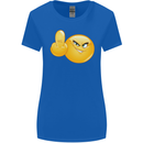 Emoji Middle Finger Flip Funny Offensive Womens Wider Cut T-Shirt Royal Blue