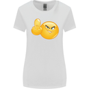 Emoji Middle Finger Flip Funny Offensive Womens Wider Cut T-Shirt White