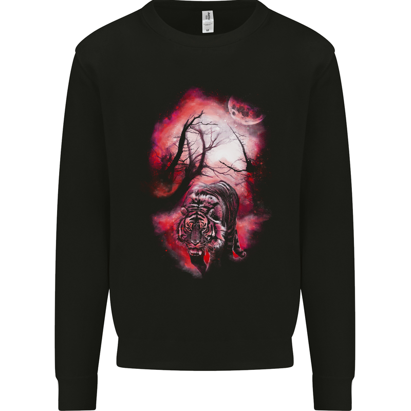 Enchanted Tiger Fantasy Spiritual Mystical Kids Sweatshirt Jumper Black