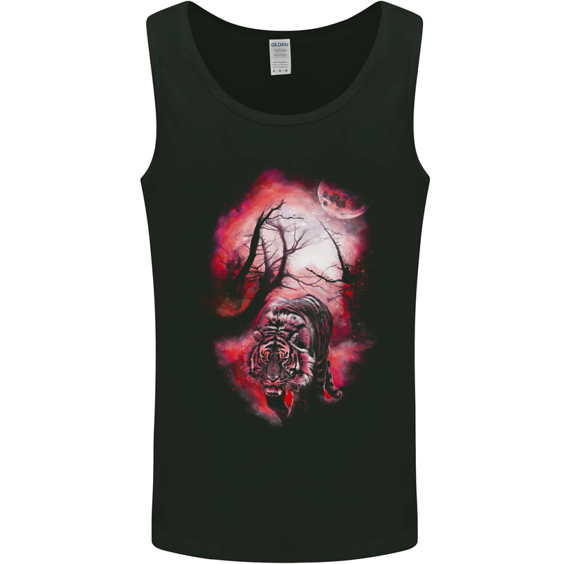 Enchanted Tiger Fantasy Spiritual Mystical Mens Vest Tank Top Black