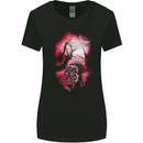 Enchanted Tiger Fantasy Spiritual Mystical Womens Wider Cut T-Shirt Black