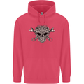 Engine Skull Mechanic Car Biker Motorbike Childrens Kids Hoodie Heliconia
