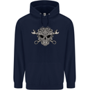 Engine Skull Mechanic Car Biker Motorbike Childrens Kids Hoodie Navy Blue