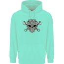 Engine Skull Mechanic Car Biker Motorbike Childrens Kids Hoodie Peppermint