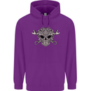 Engine Skull Mechanic Car Biker Motorbike Childrens Kids Hoodie Purple