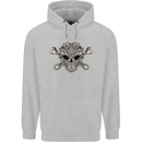 Engine Skull Mechanic Car Biker Motorbike Childrens Kids Hoodie Sports Grey