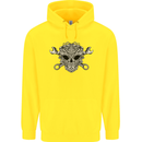 Engine Skull Mechanic Car Biker Motorbike Childrens Kids Hoodie Yellow