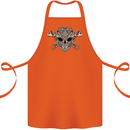 Engine Skull Mechanic Car Biker Motorbike Cotton Apron 100% Organic Orange