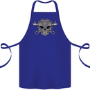Engine Skull Mechanic Car Biker Motorbike Cotton Apron 100% Organic Royal Blue