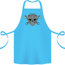 Engine Skull Mechanic Car Biker Motorbike Cotton Apron 100% Organic Turquoise