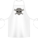 Engine Skull Mechanic Car Biker Motorbike Cotton Apron 100% Organic White