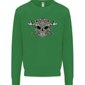 Engine Skull Mechanic Car Biker Motorbike Kids Sweatshirt Jumper Irish Green