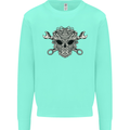 Engine Skull Mechanic Car Biker Motorbike Kids Sweatshirt Jumper Peppermint