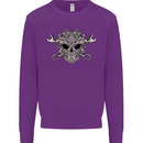 Engine Skull Mechanic Car Biker Motorbike Kids Sweatshirt Jumper Purple