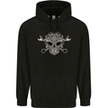 Engine Skull Mechanic Car Biker Motorbike Mens 80% Cotton Hoodie Black