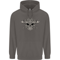 Engine Skull Mechanic Car Biker Motorbike Mens 80% Cotton Hoodie Charcoal