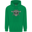 Engine Skull Mechanic Car Biker Motorbike Mens 80% Cotton Hoodie Irish Green