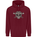 Engine Skull Mechanic Car Biker Motorbike Mens 80% Cotton Hoodie Maroon