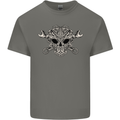 Engine Skull Mechanic Car Biker Motorbike Mens Cotton T-Shirt Tee Top Charcoal