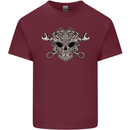 Engine Skull Mechanic Car Biker Motorbike Mens Cotton T-Shirt Tee Top Maroon