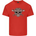 Engine Skull Mechanic Car Biker Motorbike Mens Cotton T-Shirt Tee Top Red