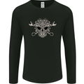 Engine Skull Mechanic Car Biker Motorbike Mens Long Sleeve T-Shirt Black