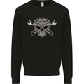 Engine Skull Mechanic Car Biker Motorbike Mens Sweatshirt Jumper Black