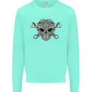 Engine Skull Mechanic Car Biker Motorbike Mens Sweatshirt Jumper Peppermint