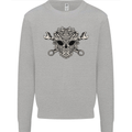 Engine Skull Mechanic Car Biker Motorbike Mens Sweatshirt Jumper Sports Grey