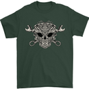 Engine Skull Mechanic Car Biker Motorbike Mens T-Shirt 100% Cotton Forest Green