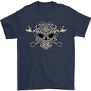 Engine Skull Mechanic Car Biker Motorbike Mens T-Shirt 100% Cotton Navy Blue