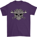 Engine Skull Mechanic Car Biker Motorbike Mens T-Shirt 100% Cotton Purple