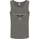 Engine Skull Mechanic Car Biker Motorbike Mens Vest Tank Top Charcoal