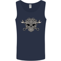 Engine Skull Mechanic Car Biker Motorbike Mens Vest Tank Top Navy Blue