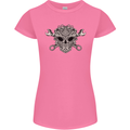 Engine Skull Mechanic Car Biker Motorbike Womens Petite Cut T-Shirt Azalea