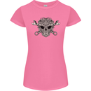 Engine Skull Mechanic Car Biker Motorbike Womens Petite Cut T-Shirt Azalea