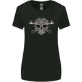 Engine Skull Mechanic Car Biker Motorbike Womens Wider Cut T-Shirt Black