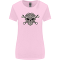 Engine Skull Mechanic Car Biker Motorbike Womens Wider Cut T-Shirt Light Pink