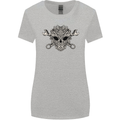 Engine Skull Mechanic Car Biker Motorbike Womens Wider Cut T-Shirt Sports Grey