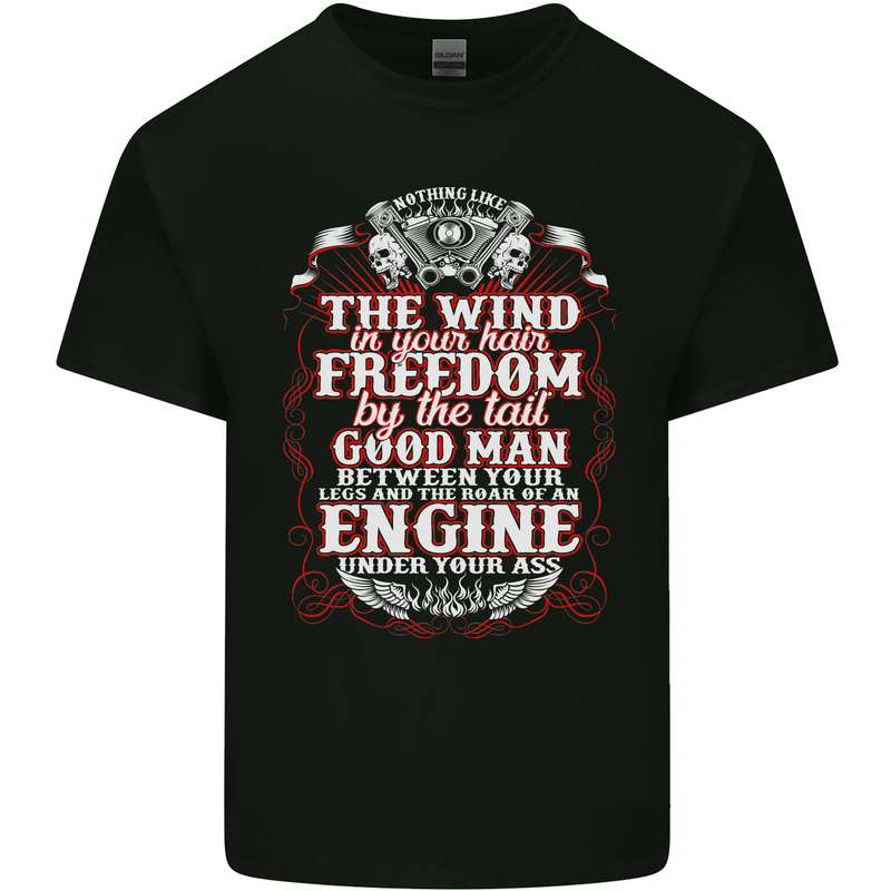 Engine Under Your Ass Biker Motorbike Mens Cotton T-Shirt Tee Top Black