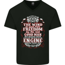 Engine Under Your Ass Biker Motorbike Mens V-Neck Cotton T-Shirt Black