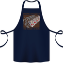 Engines & Beer Cars Hot Rod Mechanic Funny Cotton Apron 100% Organic Navy Blue