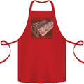 Engines & Beer Cars Hot Rod Mechanic Funny Cotton Apron 100% Organic Red