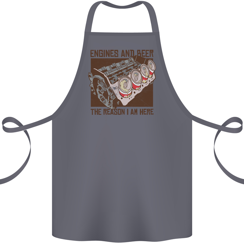 Engines & Beer Cars Hot Rod Mechanic Funny Cotton Apron 100% Organic Steel