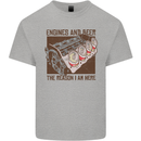 Engines & Beer Cars Hot Rod Mechanic Funny Kids T-Shirt Childrens Sports Grey