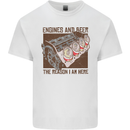 Engines & Beer Cars Hot Rod Mechanic Funny Kids T-Shirt Childrens White