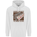 Engines & Beer Cars Hot Rod Mechanic Funny Mens 80% Cotton Hoodie White