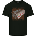 Engines & Beer Cars Hot Rod Mechanic Funny Mens Cotton T-Shirt Tee Top Black