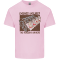 Engines & Beer Cars Hot Rod Mechanic Funny Mens Cotton T-Shirt Tee Top Light Pink